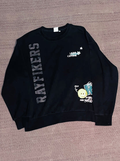 Black Y2K 💀 Graphic Sweatshirt 🚀 Streetwear Oversized Essential 🫶🏻